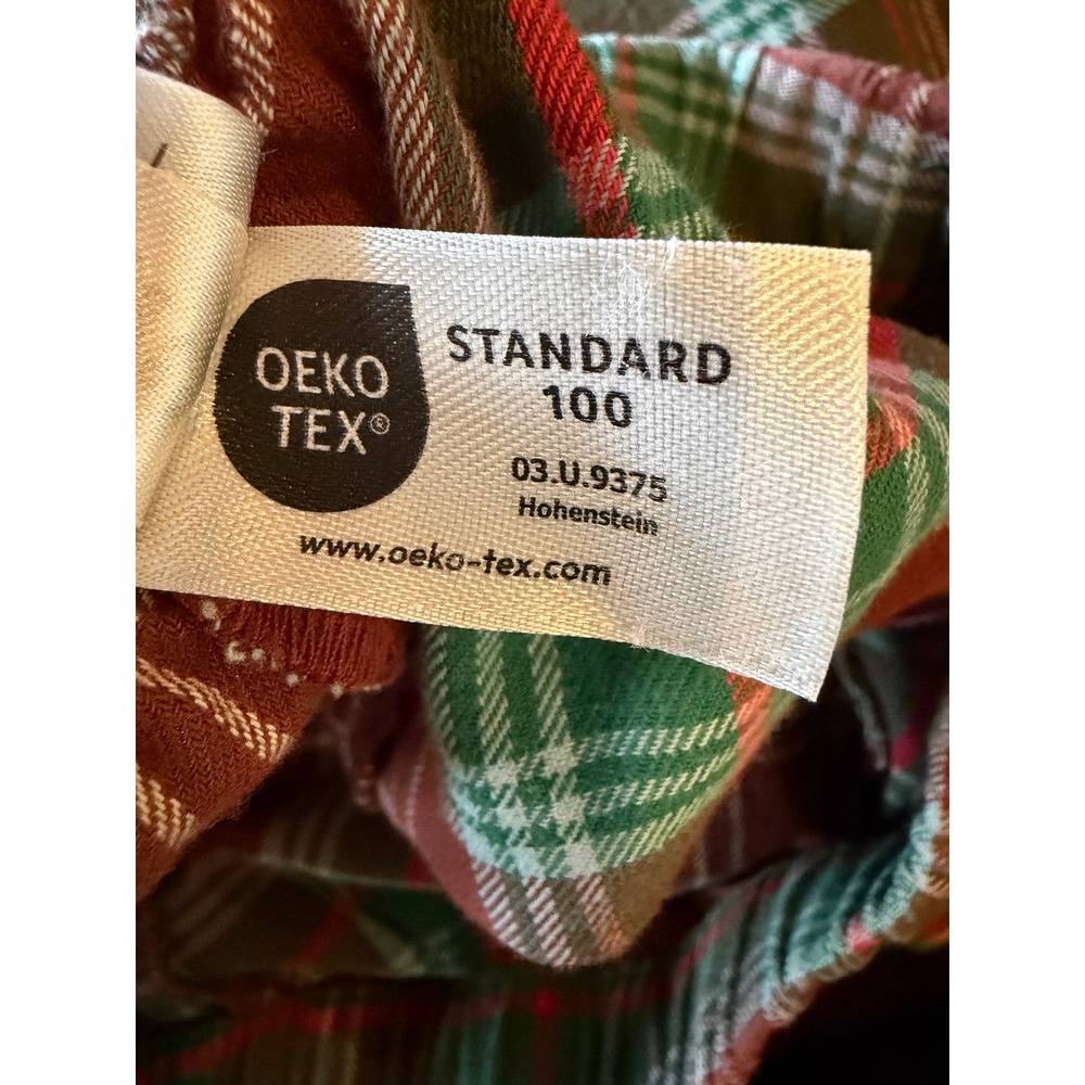 Hanna Andersson Pajama Pants Women Large Red Green Plaid Flannel Harvest Lounge - Picture 11 of 11